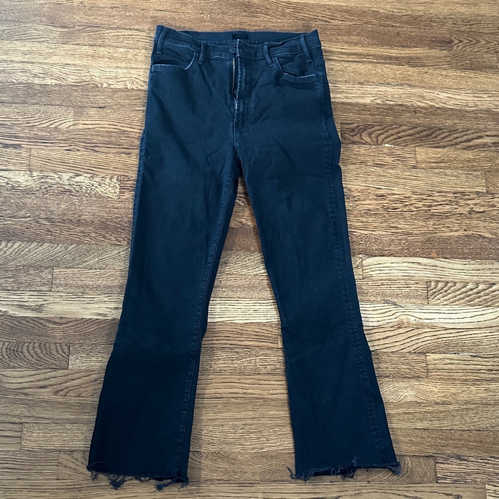MOTHER Black Flare Jeans